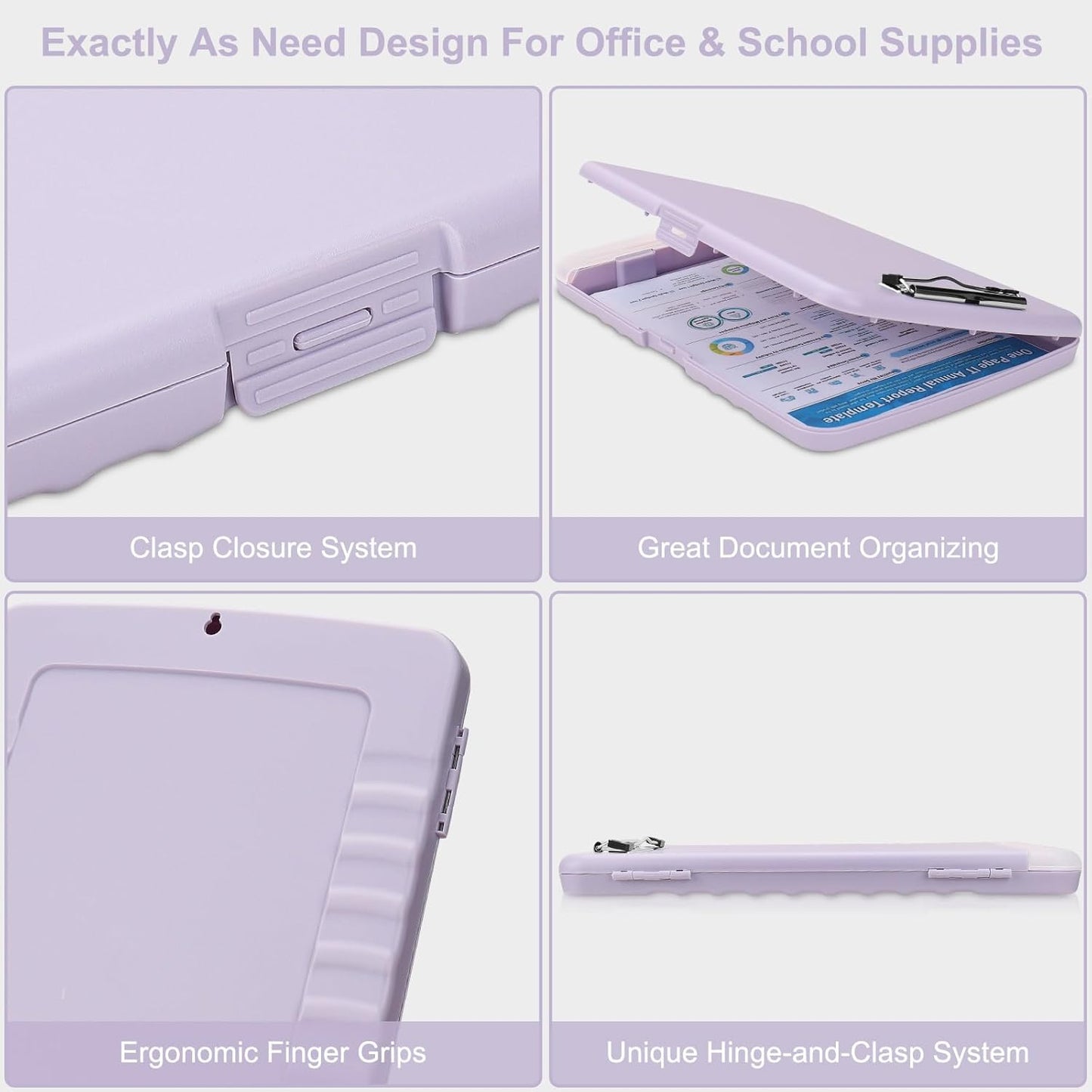 SFLHHDM Purple Clipboard, Clip Boards 8.5x11, Teacher Clipboards with Storage, Plastic Clipboard with Pen Holder, Clipboards Storage for Women Teachers Work, School & Office Supplies