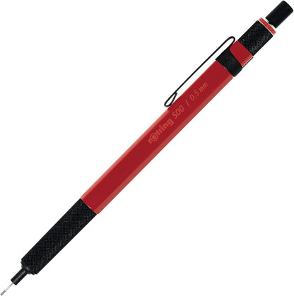 rOtring 500 Mechanical Pencil 0.5mm HB Lead Green hexagonal plastic barrel and non-slip textured metal grip