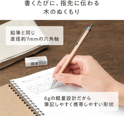 Tombow KIMONOGATARI Mechanical Pencil 0.5mm, Natural Wood Barrel, DHA-151 Japanese Eco-Friendly Pencil (Nemophila Blue)