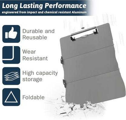 Nursing Clipboard Foldable Clipboard Medical: Edition Cheat Sheets Aluminum 3 Layers Foldable Clipboards Nursing Pocket Size Profile Clip Nurse Clipboards Notepad for Nurses Students and Doctors