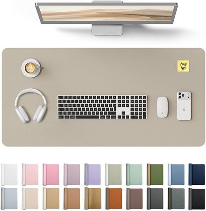 YSAGi Leather Office Desk Pad Protector, Large Mouse Pad, Non-Slip, PU Leather, Laptop Desk Blotter, Waterproof Writing Pad for Office and Home, Black, 23.6" x 13.8" - Colors B