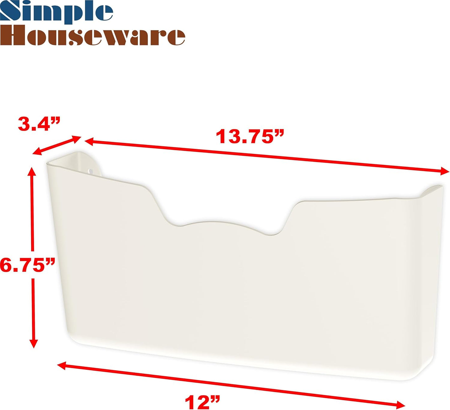 Simple Houseware Clear Single Pocket Wall Mount for Hanging File Holder, 3 Packs