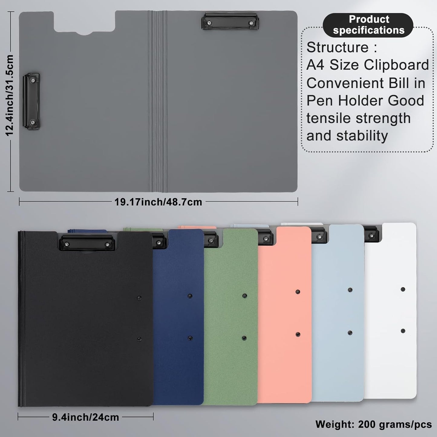 2 PCS Clipboard Foldable,360°Cover Folder Clipboard Plastic Clipboards with Double Low Profile Clip,File Folder Storag Clipboards for A3 A4 Paper, Clip boards for Office School Supplies-Pink