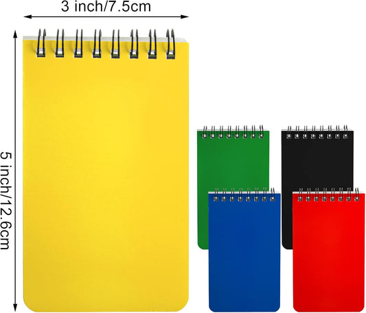 Hacaroa 30 Pack Top Spiral Memo Pads, 3"x5" Lined Pocket Notebook Mini College Ruled Paper 75 Sheets/150 Pages, Wirebound Small Steno Pads for Home, School, Office, Assorted Colors