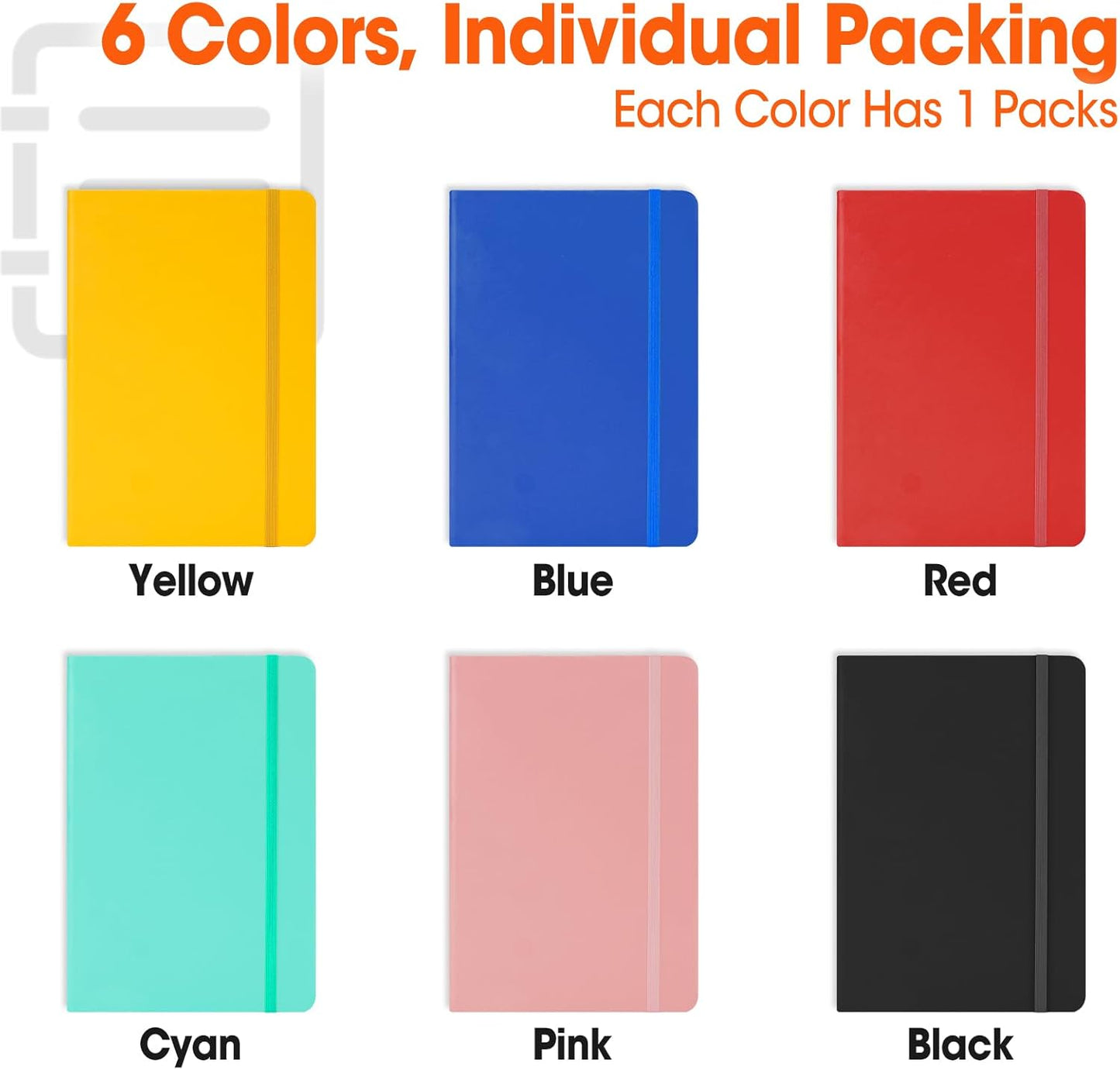 12 Pack Lined Journal Notebook for Work, 200 Pages, Medium 5.5 in x 8.3 in, A5 College Ruled, Hardcover Journaling Notebooks for Writing, Note Taking, Fit for Business Work School Home (Black)