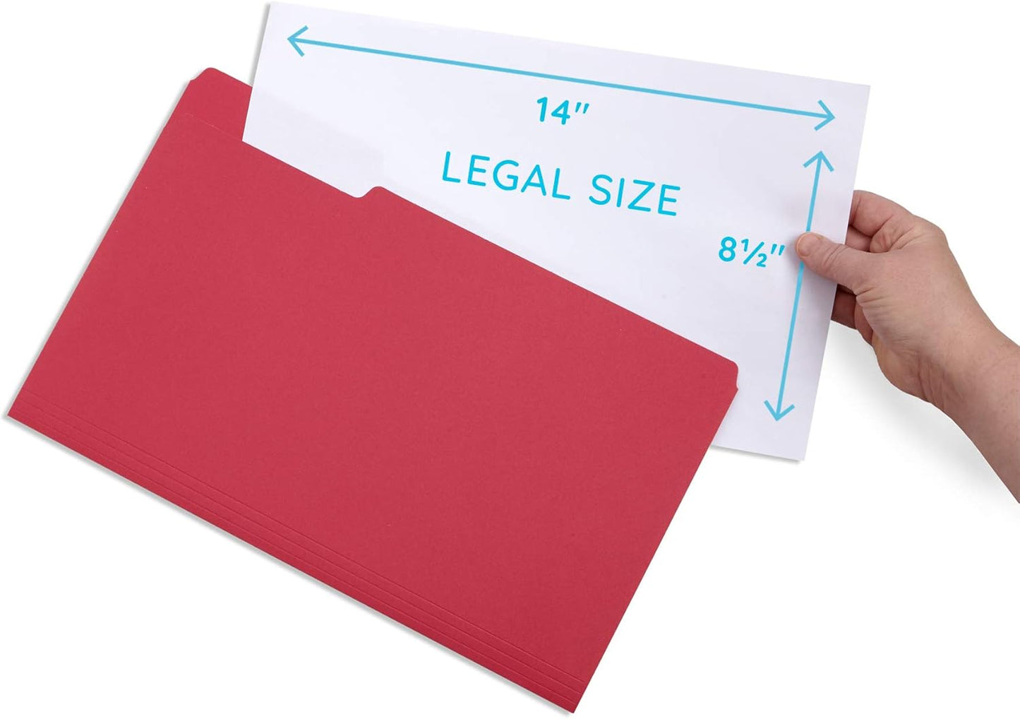 Blue Summit Supplies Blue Legal File Folders, Legal Size, 1/3 Cut Tab, Great for Organizing and Easy File Storage, File Folders 100 Count