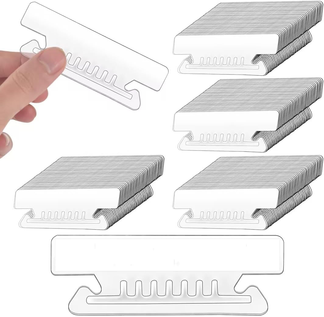 100Pcs 3 1/2 Inch Hanging File Folder Tabs Plastic Tabs for Hanging File Folders and Inserts Clear File Folder Tabs Insertable Plastic Tabs for Back to School Organizer Office Room