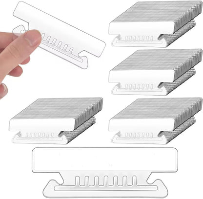 100Pcs 3 1/2 Inch Hanging File Folder Tabs Plastic Tabs for Hanging File Folders and Inserts Clear File Folder Tabs Insertable Plastic Tabs for Back to School Organizer Office Room