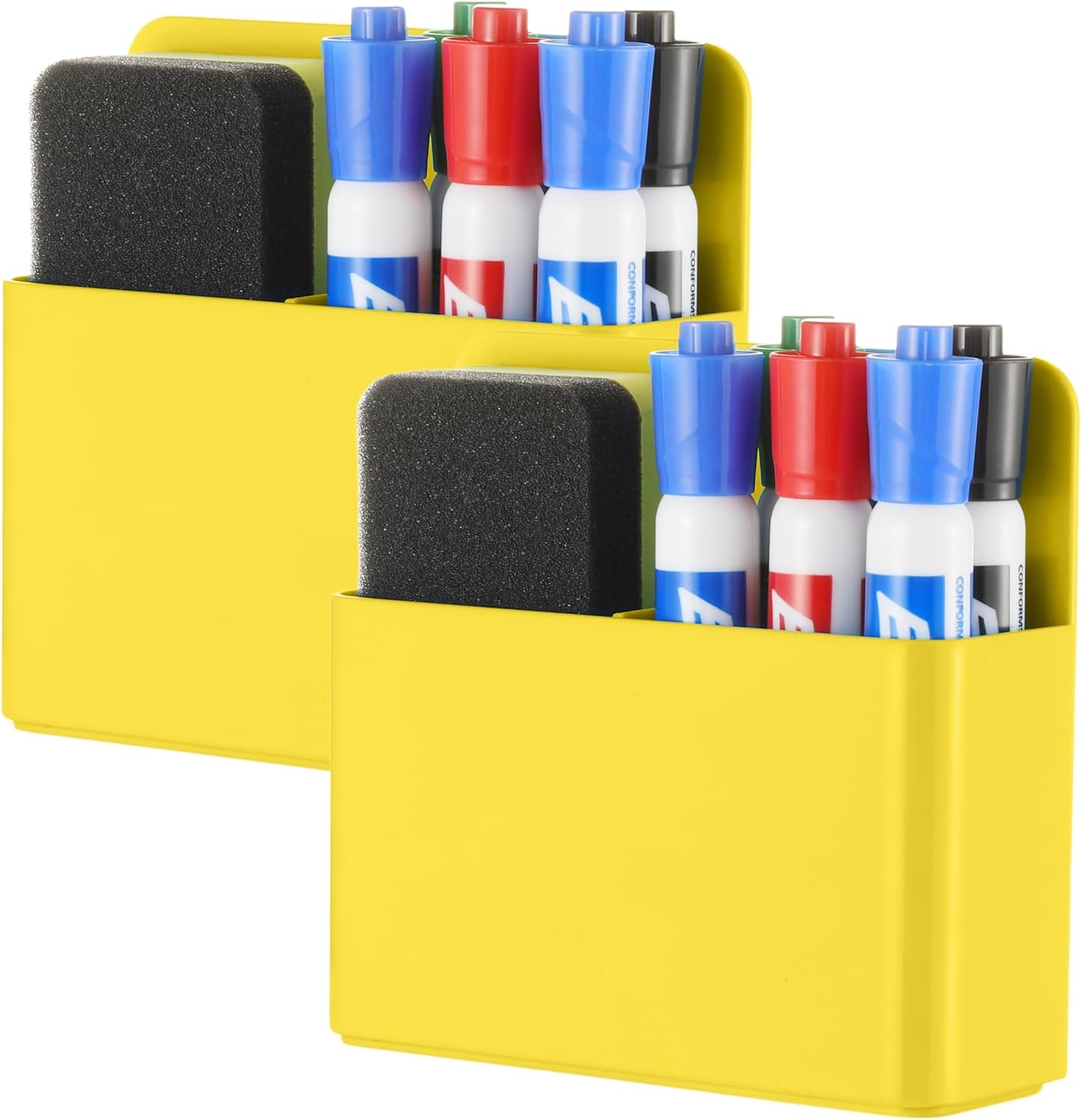 Camelmother 2Magnetic Marker Holder For Whiteboard Dry Erase Marker Holder For Office Refrigerator Fridge Classroom Must (black)