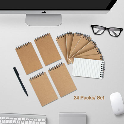 wavamawa Pocket Notebooks Set of 12, Small 3x5 Spiral Notepads, Office Style Mini Notebook, Small Notepad Pocket Size, Memo Pads for Home, College, Work or School - Lined College Ruled Paper