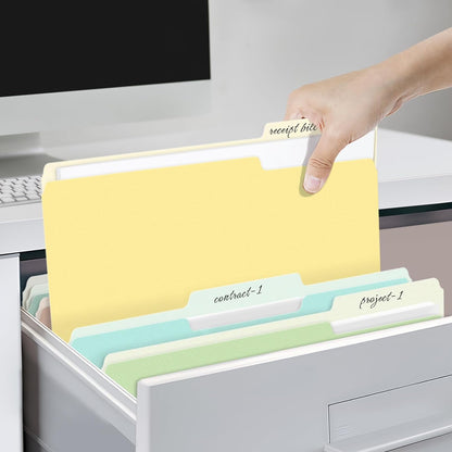 SUNEE File Folders, 30 Pack Manilla Folders 8.5 x 11, 1/3 Cut Tab for Easy Labeling and Organization, Durable Standard Paper for Home, Office, School Filing