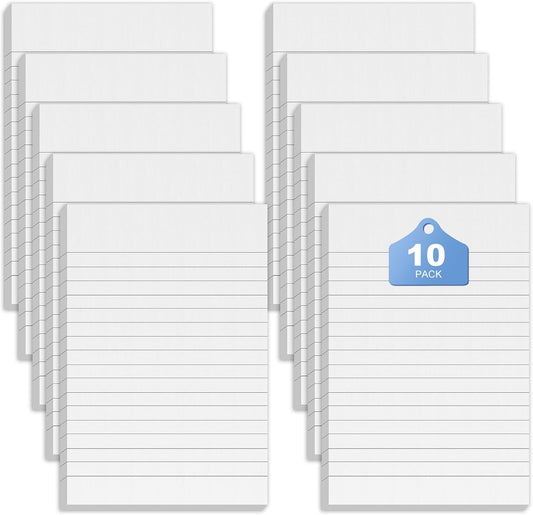 10 Pack Note Pads Small 4x6 Inch Lined Writing Memo Pads Refills Scratch Pads with 50 Sheets Each Pad Narrow Ruled Mini Pocket Notebook Writing Pads of Paper for Daily Work Planning and Organization