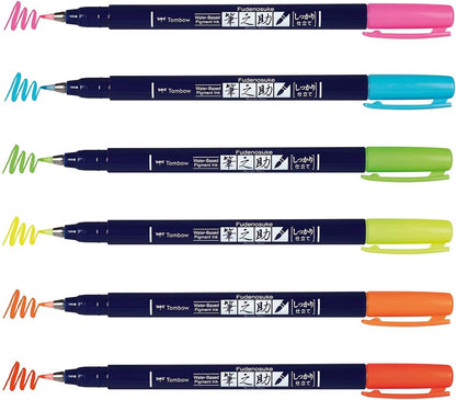 Tombow 62038 Fudenosuke Brush Pen, 2-Pack. Soft and Hard Tip Fudenosuke Brush Pens for Calligraphy and Art Drawings