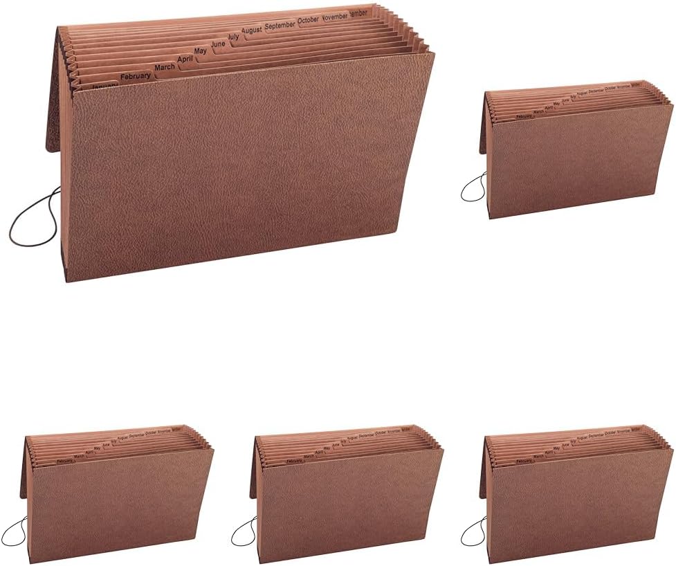 Smead TUFF Expanding File, 21 Pockets, Alphabetic (A-Z), Flap and Cord Closure, Legal Size, Redrope (70320), Pack of 1