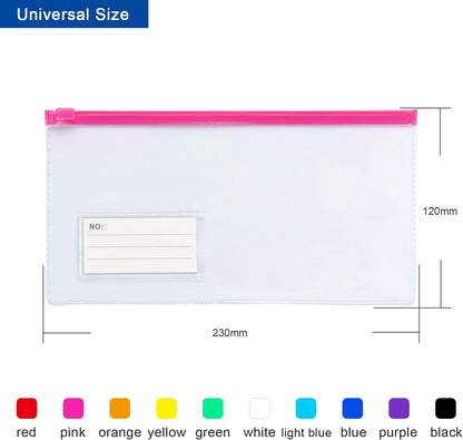 Tamaki 10 Pack Plastic Envelope Poly Zip Envelop Plastic Envelopes Files Zipper Folders, A4 Size, Letter Size, for School Office Supplies, 10 Color (13x9.25)