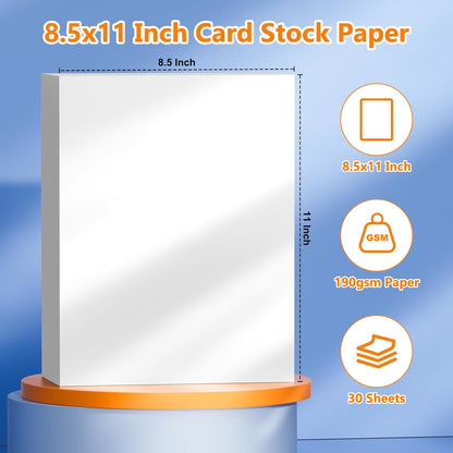 200 Sheets of Cardstock 8.5 x 11, Heavyweight Cover Cream Cardstock Printer Paper 8.5 x 11, 190 gsm Ivory Card Stock Paper for Wedding Invitations, Elegant Stationery, Scrapbooking & DIY Crafts