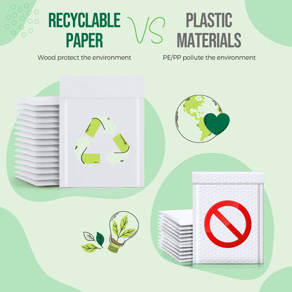 Fuxury Kraft Bubble Mailer 4x8” 50Pack Padded Envelopes Usable Size 4x7" Strong Adhesion Thick Bubble Envelopes Waterproof Cushioned Bubble Mailers Packaging for Small Business #000 Yellow