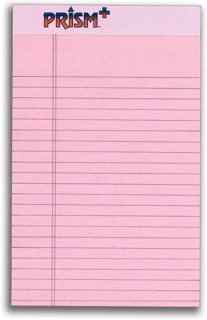 TOPS Prism+ Writing Pads, 5x 8, Perforated, Jr. Legal Ruled, Narrow 1/4 Spacing, Orchid, 50 Sheets, 12 Pack (63040)