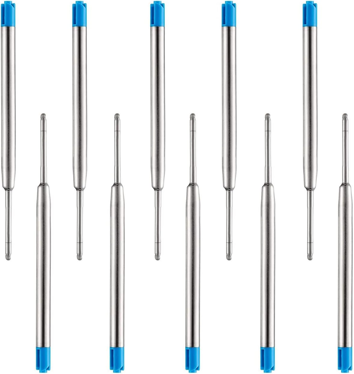 Obacle Ballpoint Pen Refills Black, 1.0mm Medium Point Smooth Writing for Ballpoint Pens, Black Ink, 3.85inch (9.8cm), 10 Pack (Black)