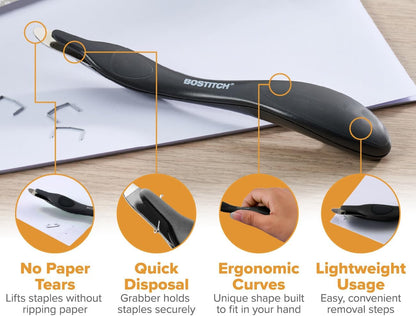 Bostitch Office Professional Magnetic Easy Staple Remover, Black (40000M-BLK)