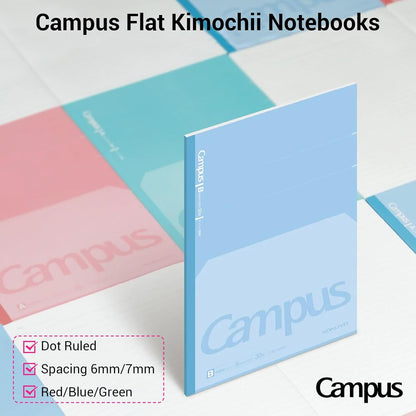 KOKUYO Composition Notebooks, 3 Pack Campus B5 Comp Book with Dotted College Ruled, 40 Sheets, School Lined Notebook in Mofu Animal, Cute Journal for Women Girls Work Study Note Taking Japan Import