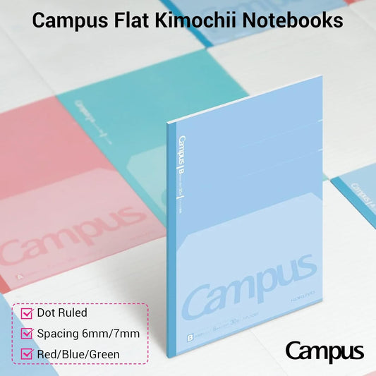 KOKUYO Composition Notebooks, 3 Pack Campus B5 Comp Book with Dotted College Ruled, 40 Sheets, School Lined Notebook in Mofu Animal, Cute Journal for Women Girls Work Study Note Taking Japan Import
