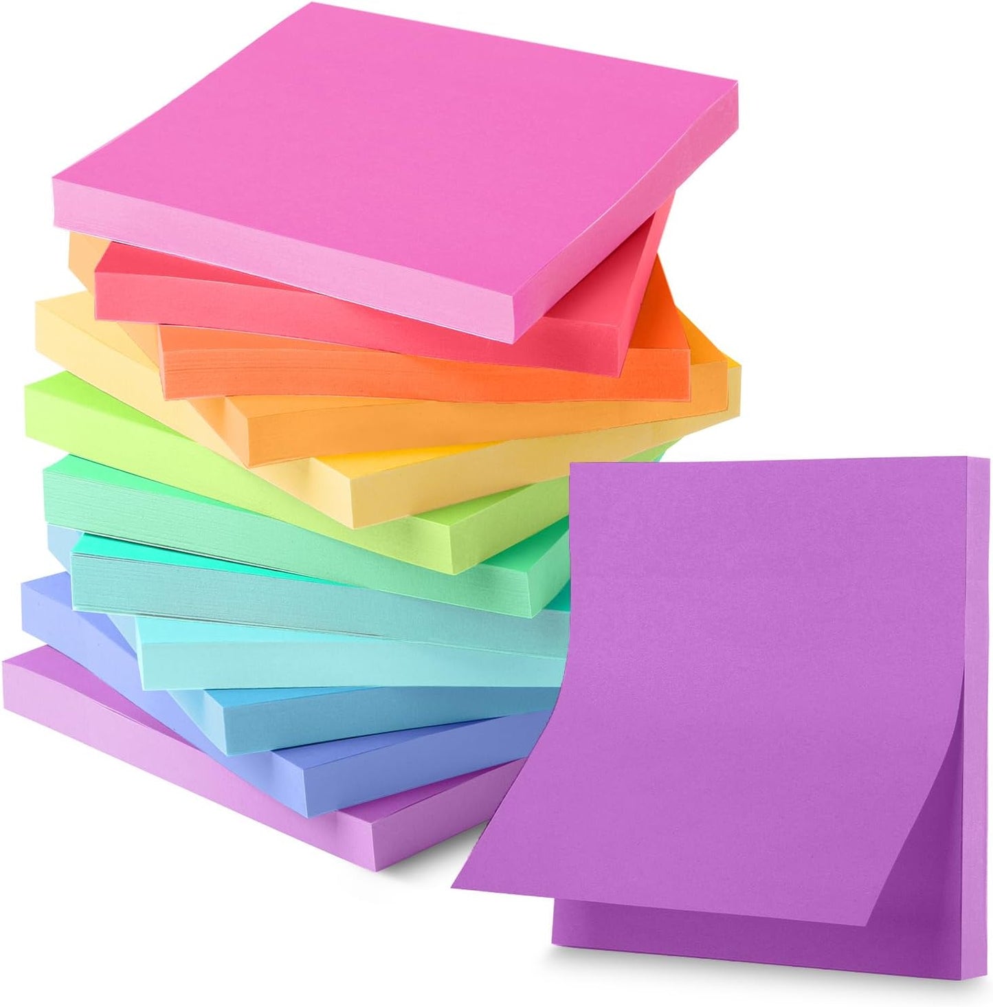 Mr. Pen- Sticky Notes, 3"x3", 12 Pads, 600 Sheets, Vibrant Colors, Sticky Notes Bulk, Self-Stick Note Pads, Perfect for Office, School, Home, Study & Organization
