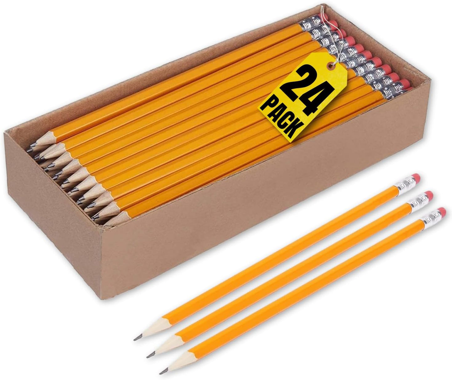 1InTheOffice Lead pencils, Wooden Pencils, Woodcase Pencil HB #2, Yellow Barrel, 36 Pack