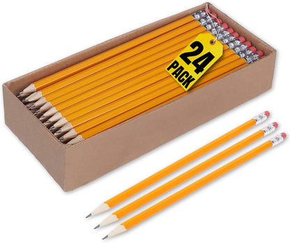 1InTheOffice Lead pencils, Wooden Pencils, Woodcase Pencil HB #2, Yellow Barrel, 36 Pack