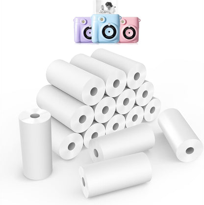 12 Rolls Instant Print Camera for Kids Refill Print Paper - Hikkon Thermal Print Paper Rolls Photo Print HD Printing for Most Kids Instant Camera - Paper Only(White-12)
