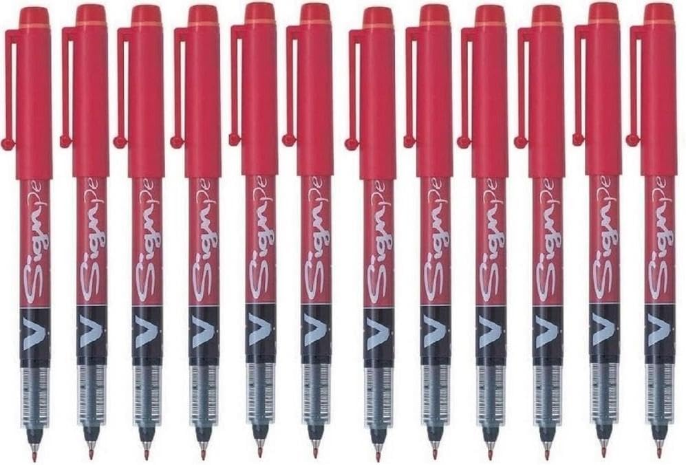 Pilot roller-ball V Sign Pen Liquid Ink 2.0 mm Tip - Black, Box of 12