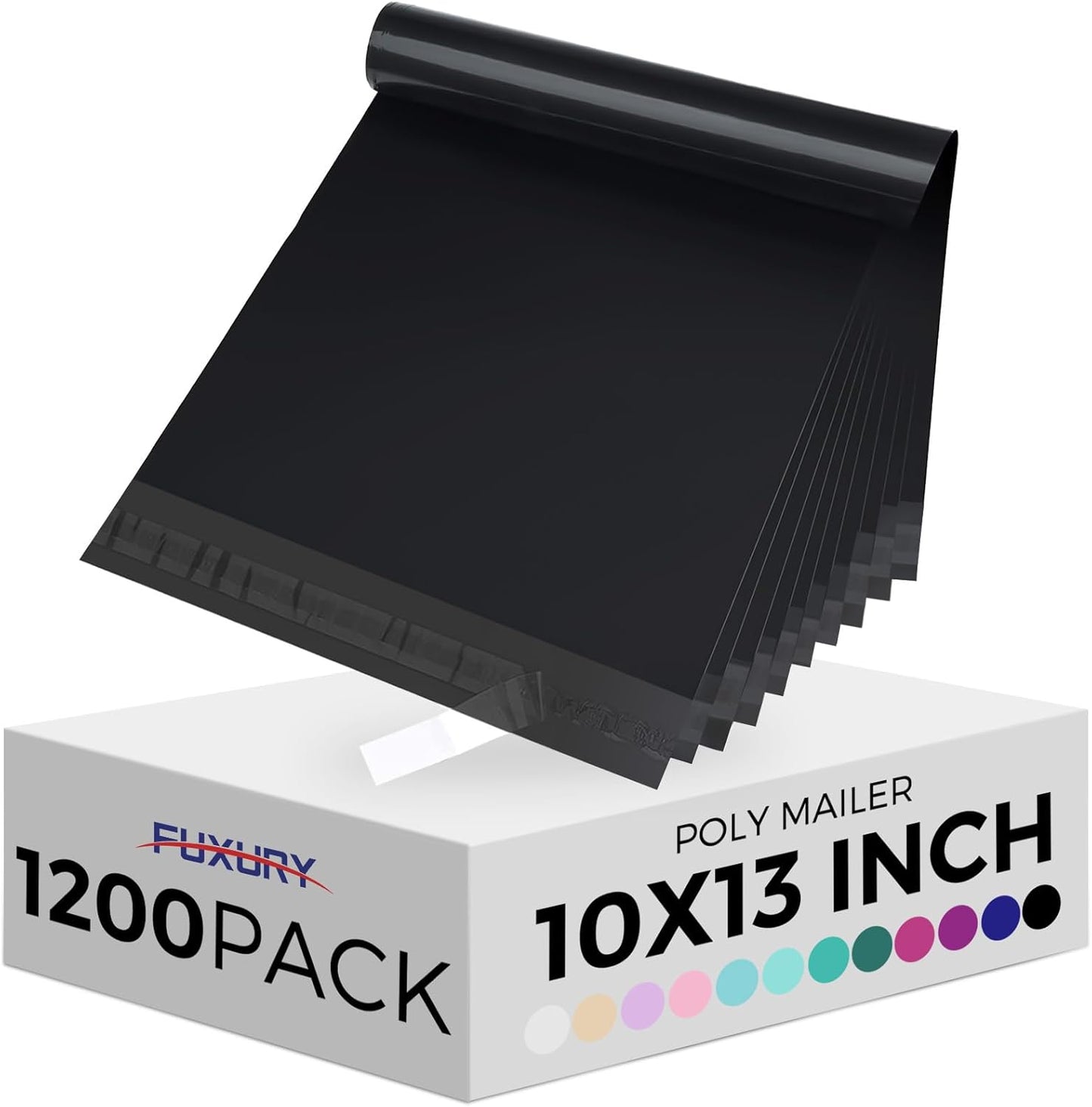 Fuxury Poly Mailers 10x13 Inch 100 Pack,Shipping Bags for Clothing,Strong Adhesive Mailing Envelopes,Heavy Duty Self Seal Plastic Postal Return Package Bags for Books Accessories Business,White
