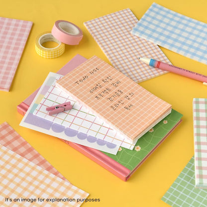 Monolike Memopad Memories design B SET - 4 Packs, 4 Different Designs, 100 Sheets Per Pad, Total 400 Sheets, Note pads, Writing pads, 3.15 x 4.17 Inches