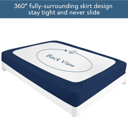 Magik & Kover Twin Mattress Protector Waterproof Cover 2 Pack, Waterproof Bed Twin Fitted Sheet Only, Machine Washable Deep Pocket Single Size Mattress Cover for Kids with Elastic Rubber Band, Grey
