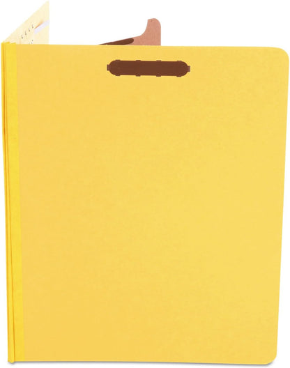 Universal Pressboard Classification Folders, Letter, Four-Section, Yellow, 10/Box (10204)