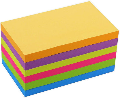 Sticky Notes 8x6, 6 Color Bright Colorful Sticky Pad, 6 Pads/Pack, 45 Sheets/Pad, Self-Sticky Note Pads