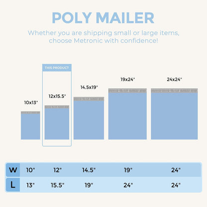 Metronic Poly Mailers 10x13 300 Pcs, Small Shipping Bags for Clothes, Shipping Envelopes for Small Business, Strong Adhensive Mailing Bags, Haze Blue