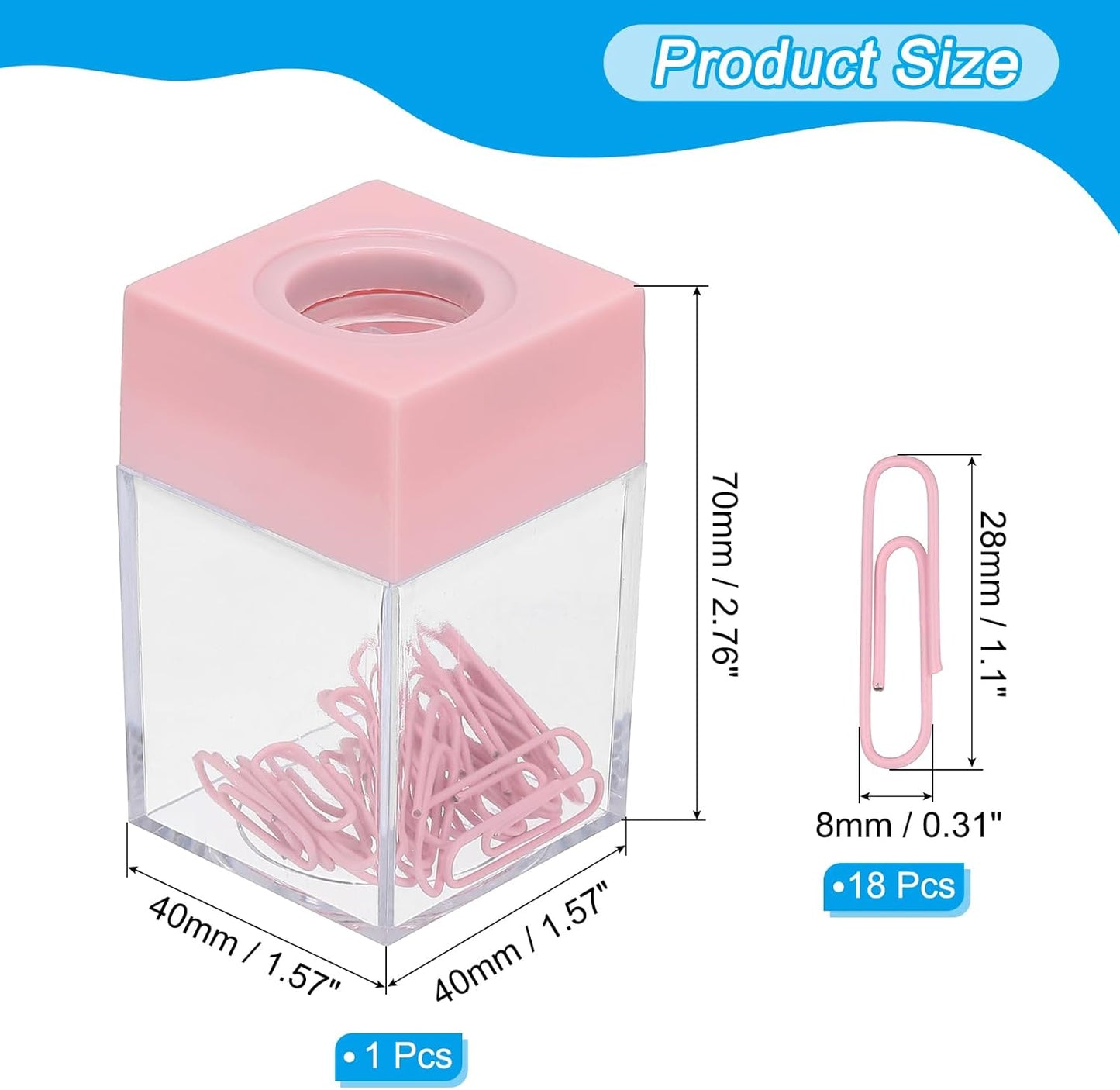 PATIKIL Magnetic Paper Clip Holder Dispenser, Large Capacity Paper Clip Organizers with Magnetic Top for Desk Supplies, Office, Classroom, Home, Purple