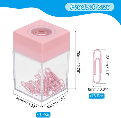 PATIKIL Magnetic Paper Clip Holder Dispenser, Large Capacity Paper Clip Organizers with Magnetic Top for Desk Supplies, Office, Classroom, Home, Purple