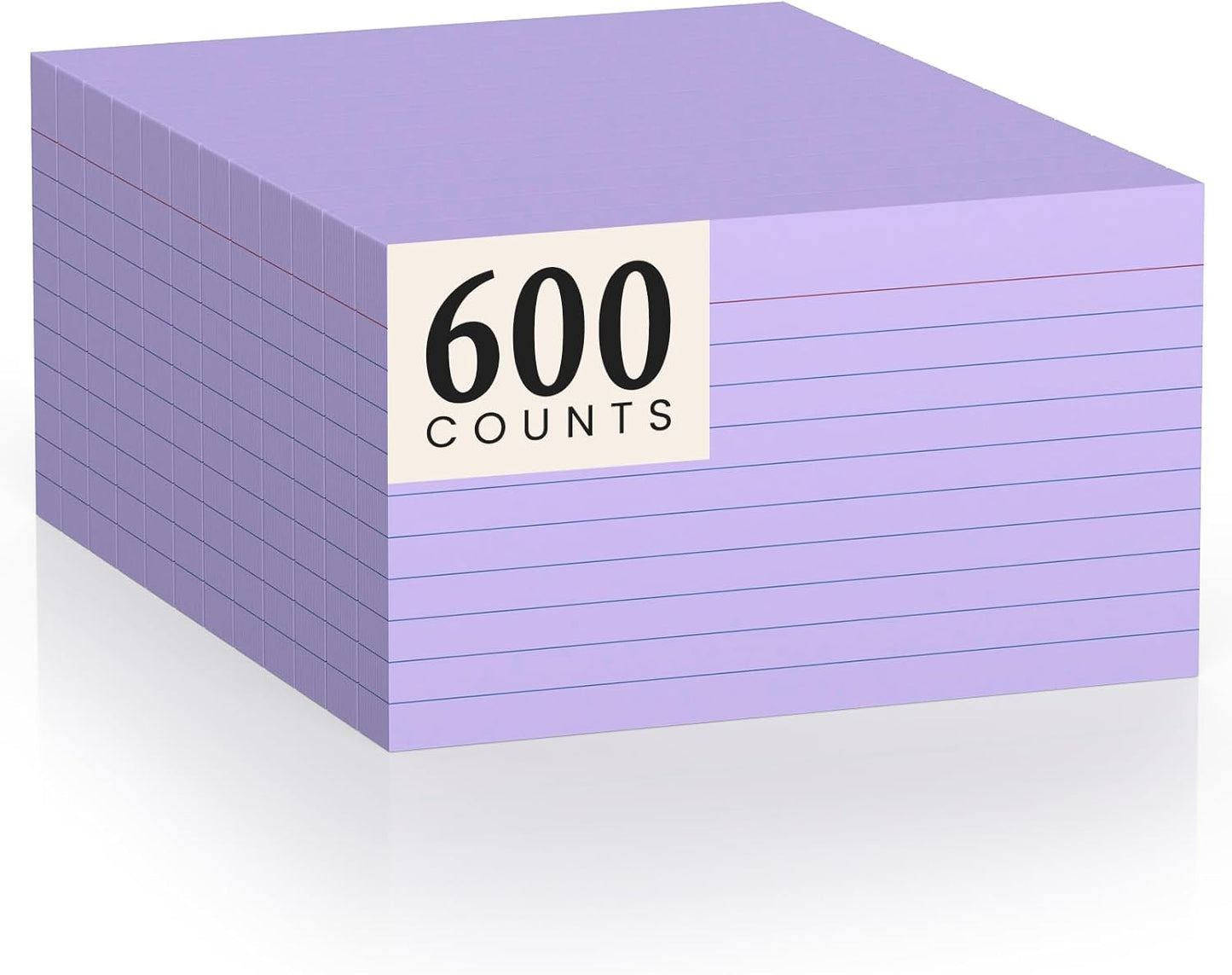 600 Count Index Cards 3 x 5 Inch Green Lined Flash Cards Ideal for Studying and To-do-List, Portable Note Cards Taking for Students and Teachers, Flash Card Styled for Home, Office or School Use
