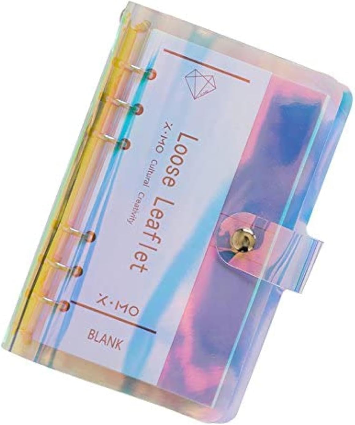A6 A5 6-Holes Colorful PVC Cover Round Ring View Binder with Snap Button Closure File Folder for Loose Leaf Sheet Protectors Notebook Refill (Pink Daisy, A5 Mini Set) - Colors B