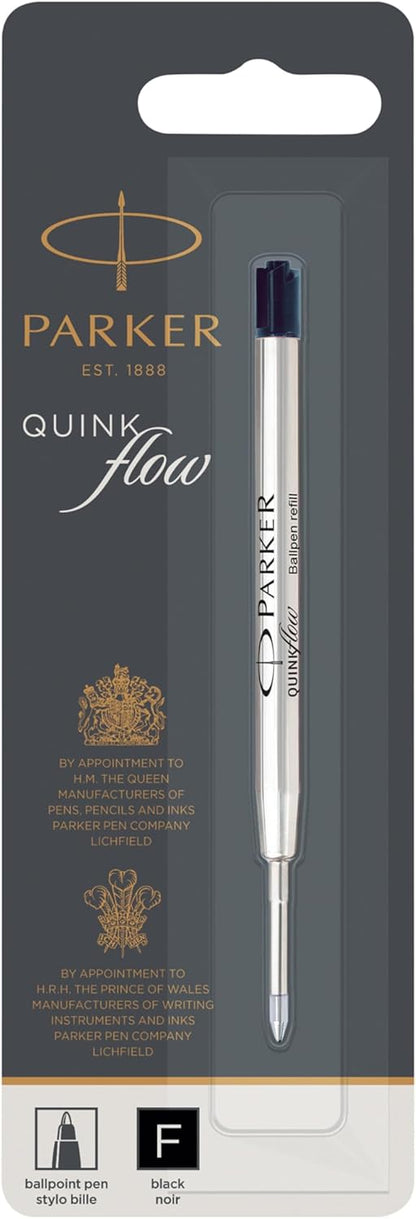 Parker Refill for Parker Ballpoint Pens, Fine Conical Tip, Black Ink