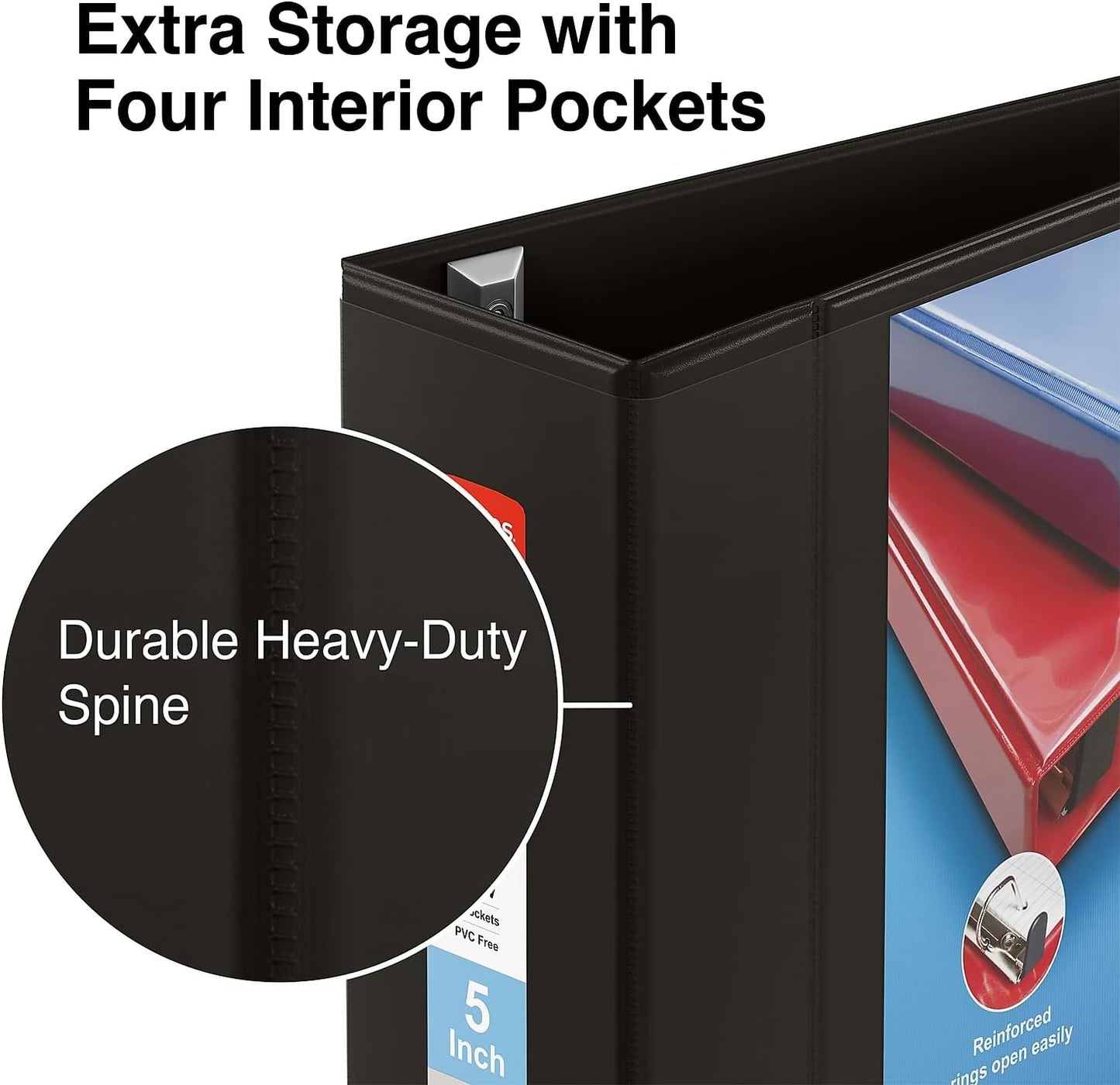 Staples Heavy-Duty 2-Inch D-Ring View Binder, Reinforced Spine, Holds Up to 450 Sheets, Gray, for Office & School