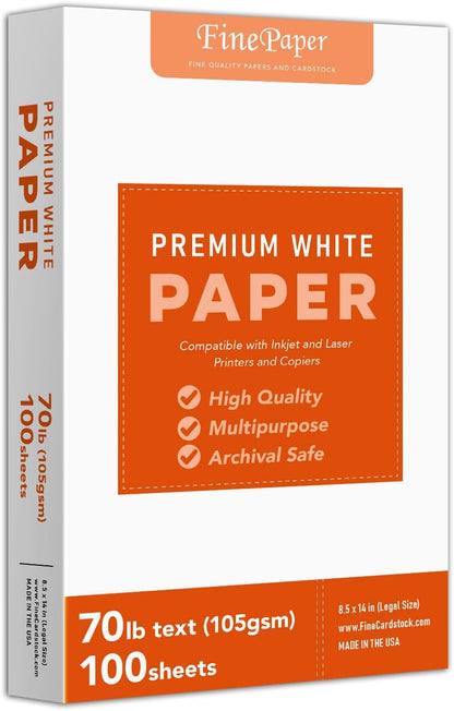 Bright White Paper - Multipurpose Office Print Writing Copy - Flyers, Posters, Design Proposals, Business Documents | 8.5 x 11 | 70lb Text (28lb Bond) | Acid Free Paper | 100 Sheets per Pack