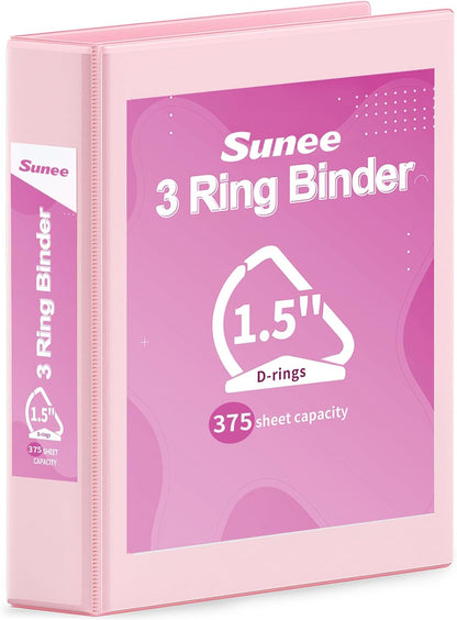 SUNEE 3 Ring Binder 2 Inch, Clear View Binder Three Ring PVC-Free (Fit 8.5x11 Inches) for School or Office Supplies, Light Purple, 1 Pack