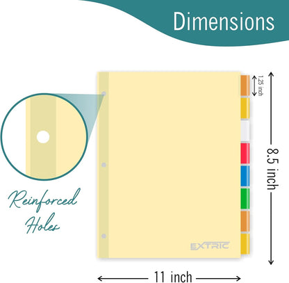 5-Tab Binder Dividers for 3 Ring Binder, Insertable Clear Big Tabs, Letter Size Paper Divider, 8.5 x 11 inch, 6 Sets (30 Dividers Total)