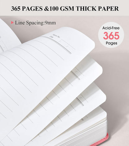 PAIBAS A5 Leather Journal Notebook, 365 Pages Thick Hardcover Lined Journal for Men & Women, Medium 5.9" x 8.4" College Ruled Notebooks for Work, School, Travel, Business,Note Taking,Writing Diary