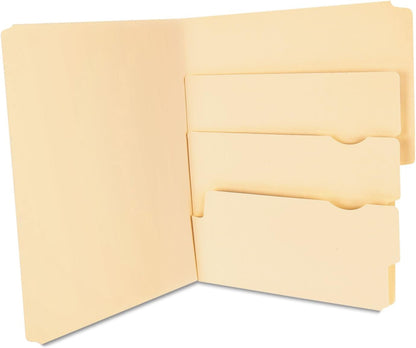 Pendaflex Divide It Up File Folders, Paper and Documents Organizer, Folder with Pockets, Manila File Organizer for School, Home and Office, Letter Size, 24/Pack (10770)