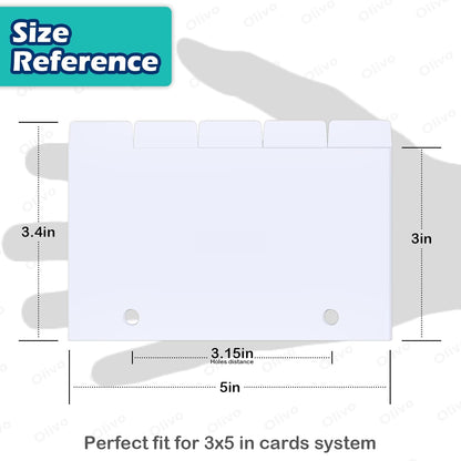 3x5 Lined Index Cards with Ring Binder Holder and Dividers, 100 Ruled Cards, Blue