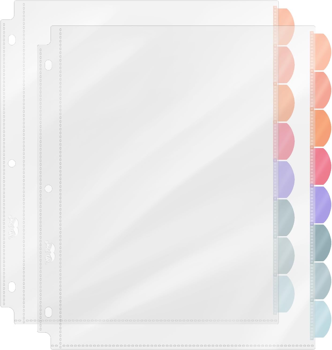 Mr. Pen- Clear Sheet Protectors with Tabs, 8.5x11 Inches, 8 Tabs, 2 Sets, Durable Clear Plastic Dividers for 3 Ring Binders, Insertable Index Page Divider with Multicolor Tabs